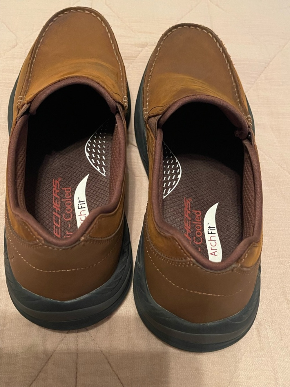 Skechers Brown Leather Slip-On Arch Fit Loafer - Picture 7 of 8